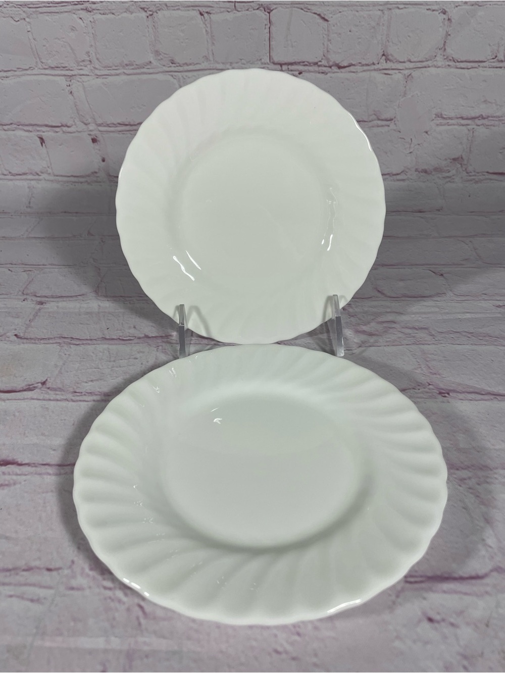 Vintage Minton White Fife Bone China Bread and Butter Plates Set of 2 England